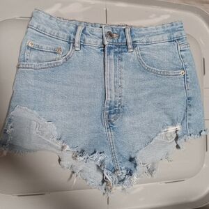 Zara High Rise Denim Shorts sz 4